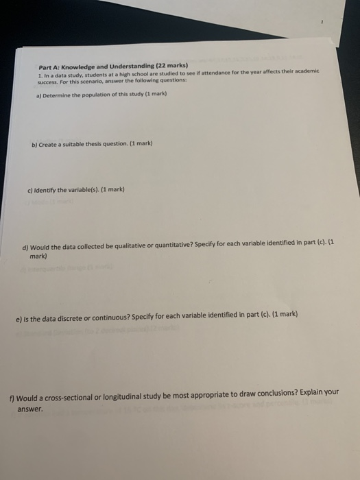 Solved Part A: Knowledge and Understanding (22 marks) 1. In | Chegg.com