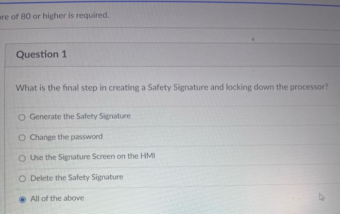 Solved What is the final step in creating a Safety Signature | Chegg.com