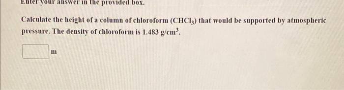 Solved your answer in the provided box. Calculate the height | Chegg.com