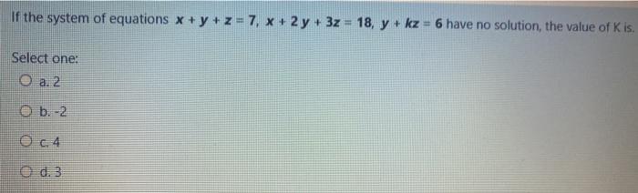 Solved If the system of equations x + y + z = 7 x + 2 y + 3z | Chegg.com