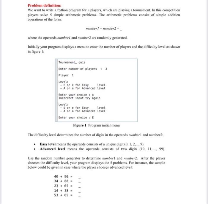 Solved Problem definition: We want to write a Python program | Chegg.com