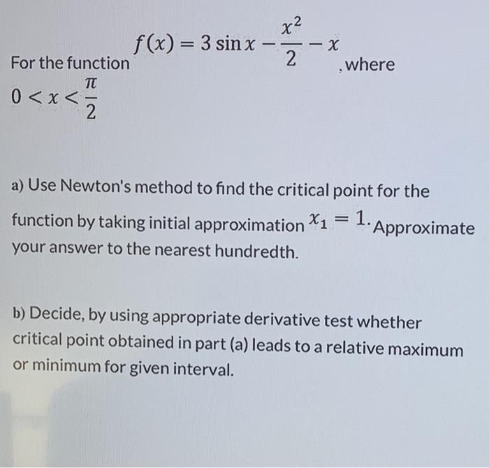 Solved 72 - f(x) = 3 sin x For the function TT 2 where 0 | Chegg.com