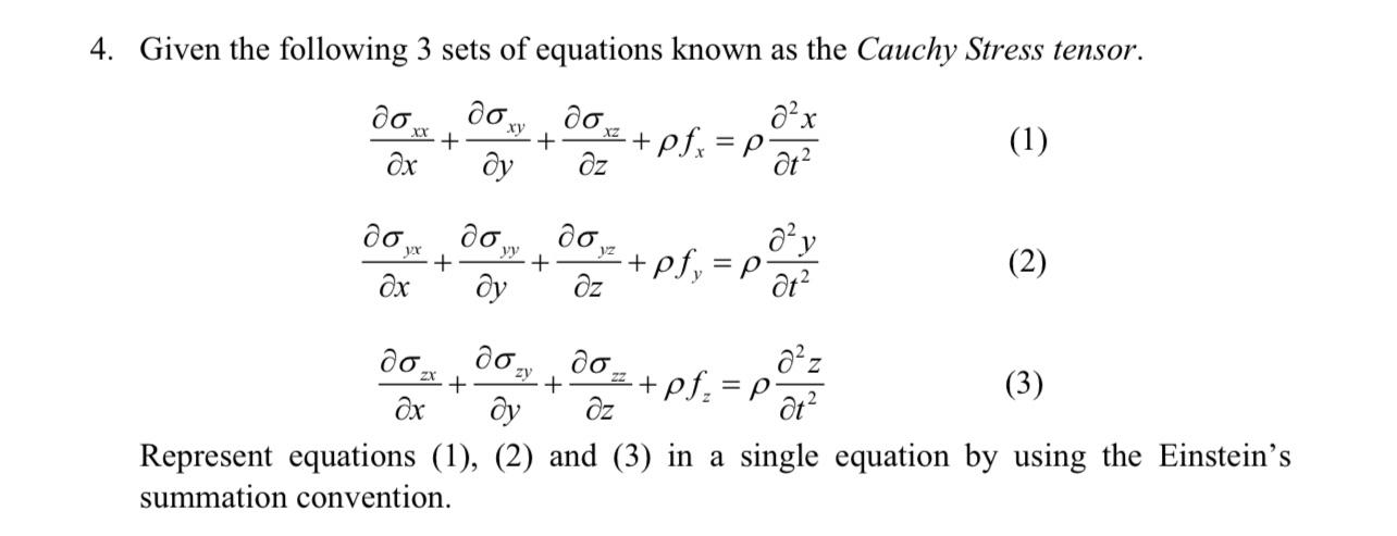 Solved Given The Following 3 ﻿sets Of Equations Known As The