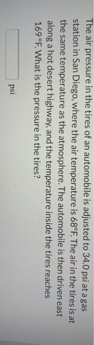 Solved The air pressure in the tires of an automobile is | Chegg.com