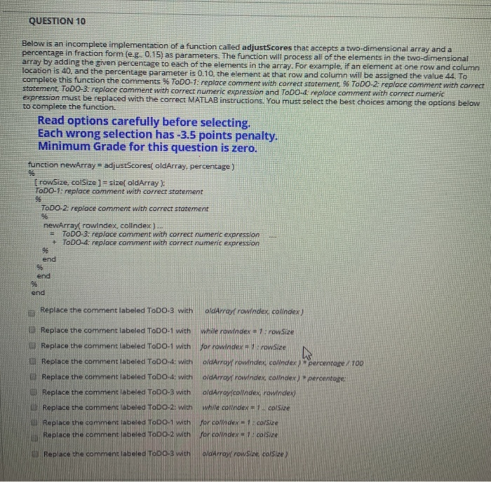 Solved QUESTION 10 Below is an incomplete implementation of | Chegg.com