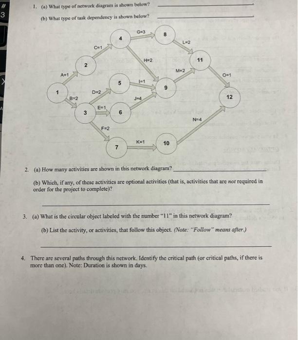 Solved 1. (a) What type of network diagram is shown below? | Chegg.com