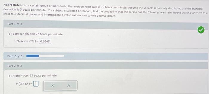 Solved Heart Rates For a certain group of individuals, the | Chegg.com