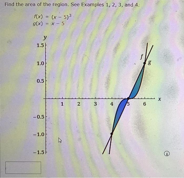 Solved Find the area of the region. See Examples 1, 2, 3, | Chegg.com