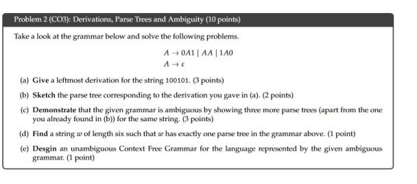 Solved Take a look at the grammar below and solve the | Chegg.com