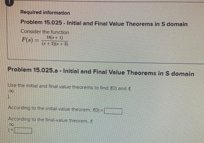 Solved Required information Problem 15.025 - Initial and | Chegg.com