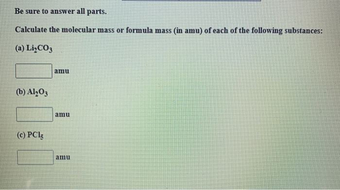 Molecular Mass Of Li2co3