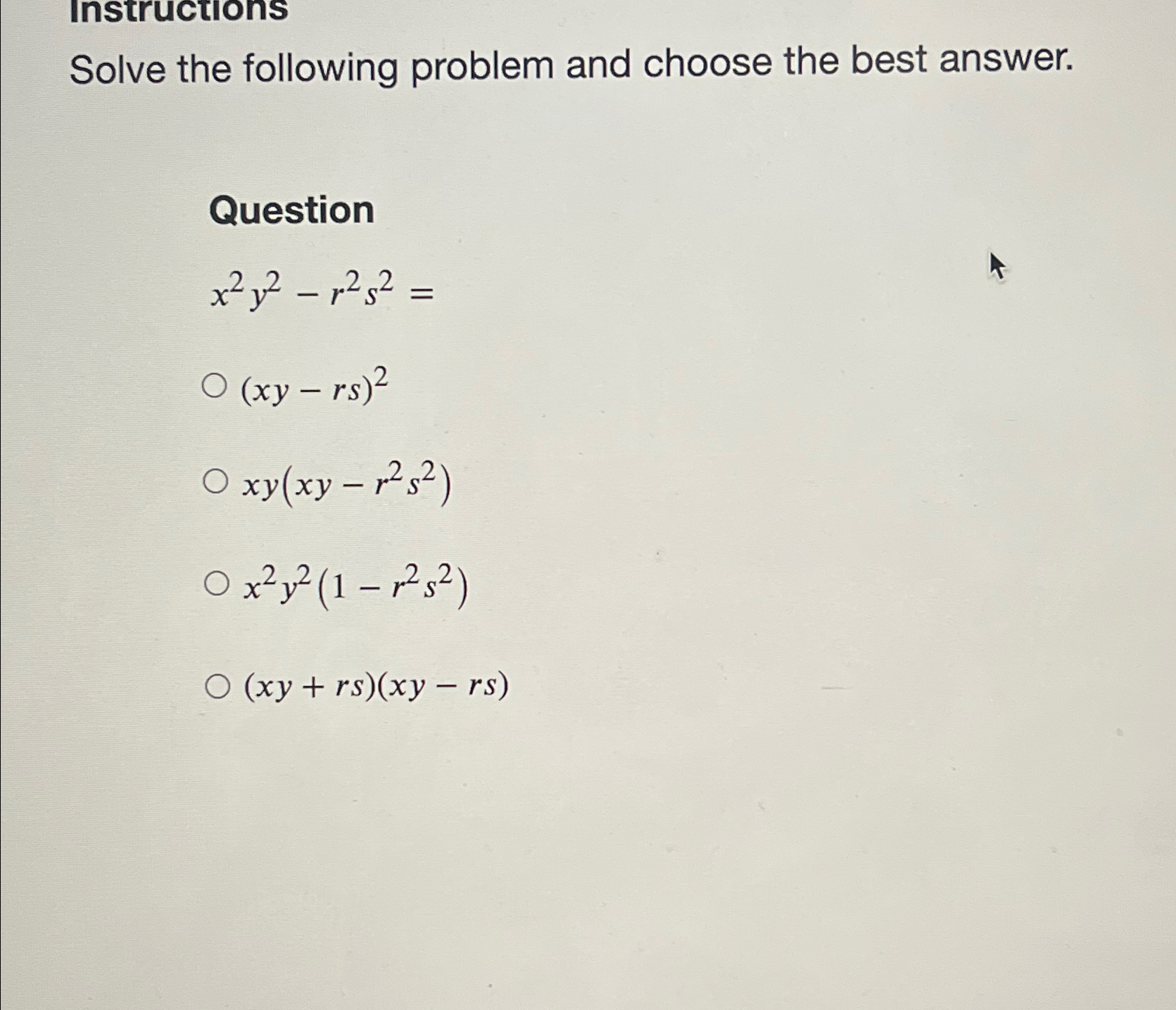 Solved InstructionsSolve the following problem and choose | Chegg.com