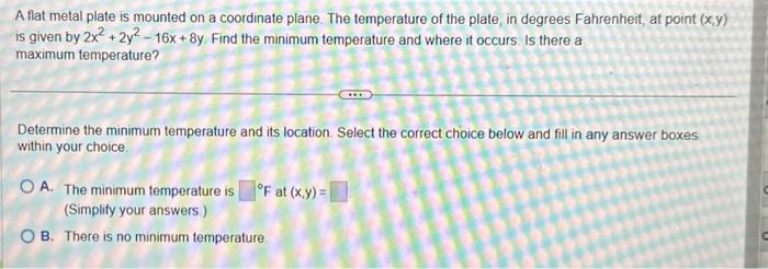 Solved A flat metal plate is mounted on a coordinate plane. | Chegg.com