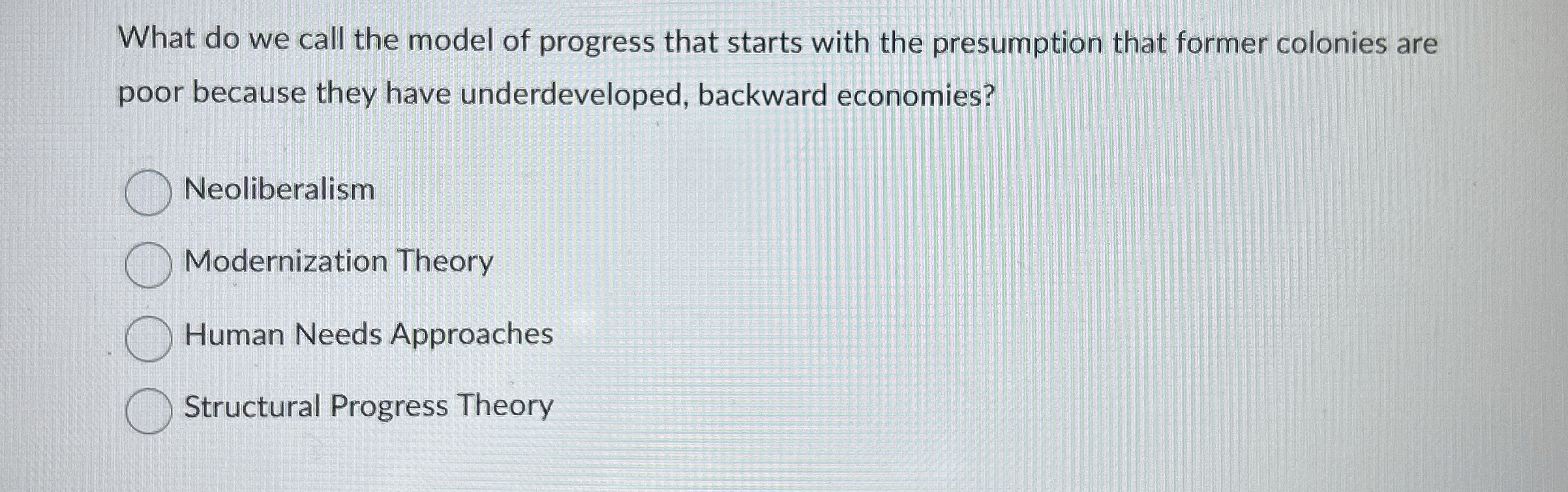 Solved What do we call the model of progress that starts | Chegg.com