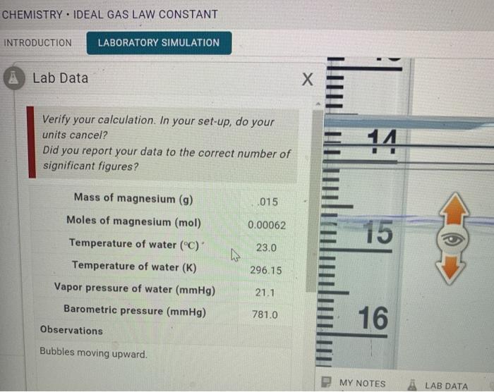 Solved CHEMISTRY. IDEAL GAS LAW CONSTANT INTRODUCTION