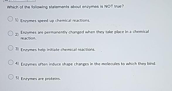 which of the following statements is true about enzymes