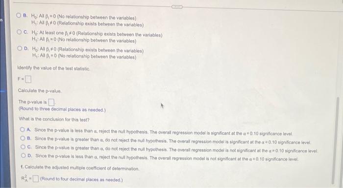 Solved Consider The Following ANOVA Table For A Multiple | Chegg.com