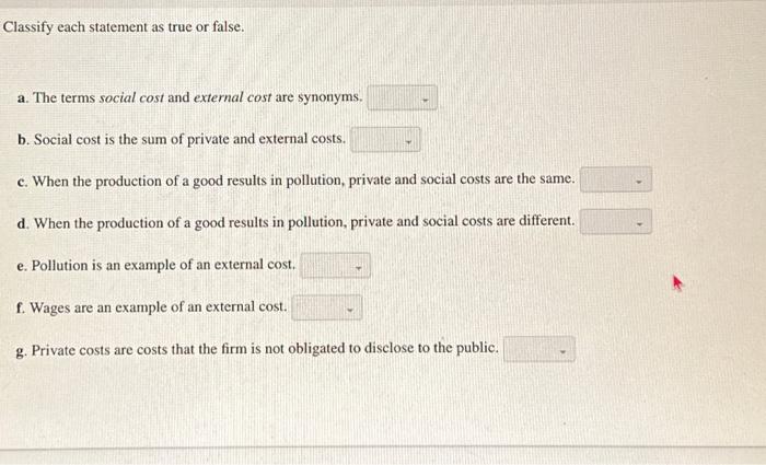 Solved Classify each statement as true or false. a. The | Chegg.com