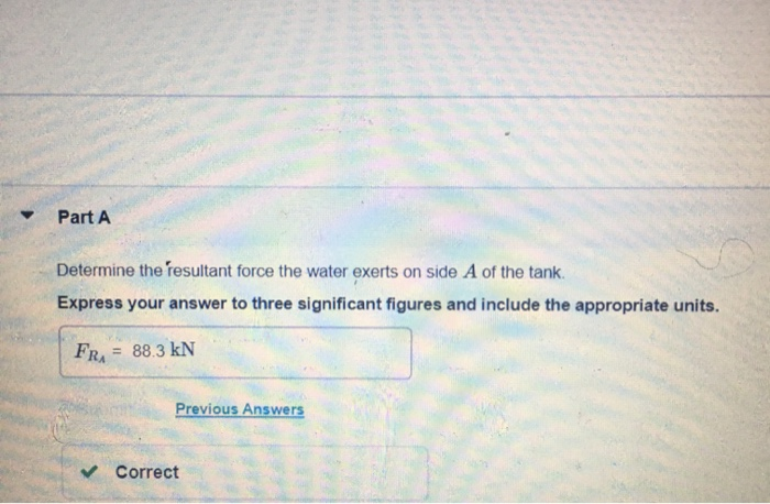 Solved Problem 9.121 The tank is filled with water to a | Chegg.com
