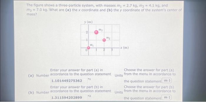 Solved The Figure Shows A Three-particle System, With Masses | Chegg.com