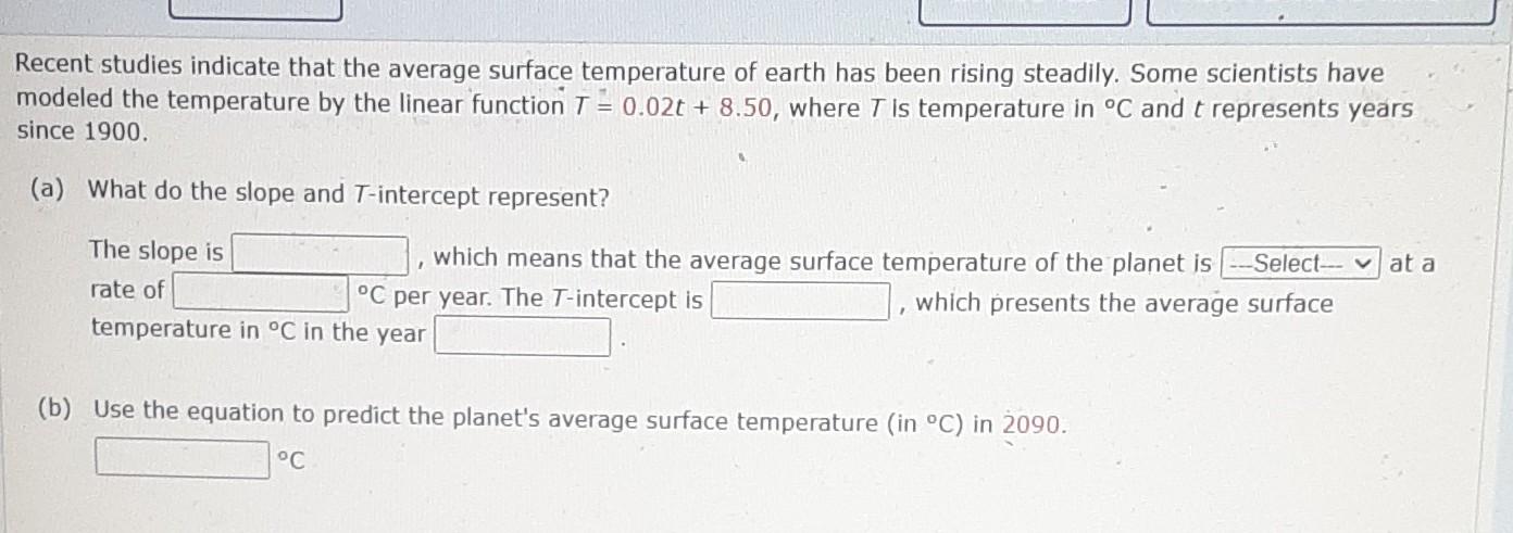 Solved Recent studies indicate that the average surface | Chegg.com