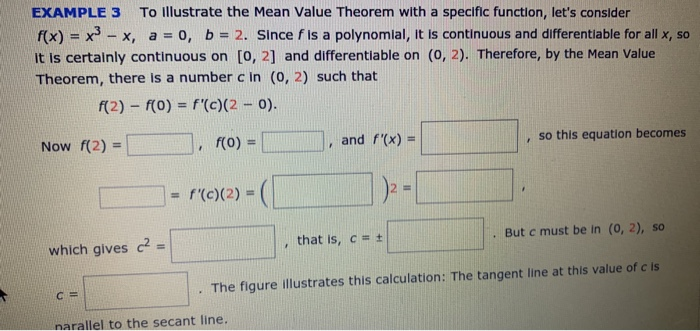 Solved EXAMPLE 3 To illustrate the Mean Value Theorem with a | Chegg.com