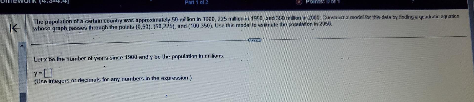 Solved The population of a certain country was | Chegg.com