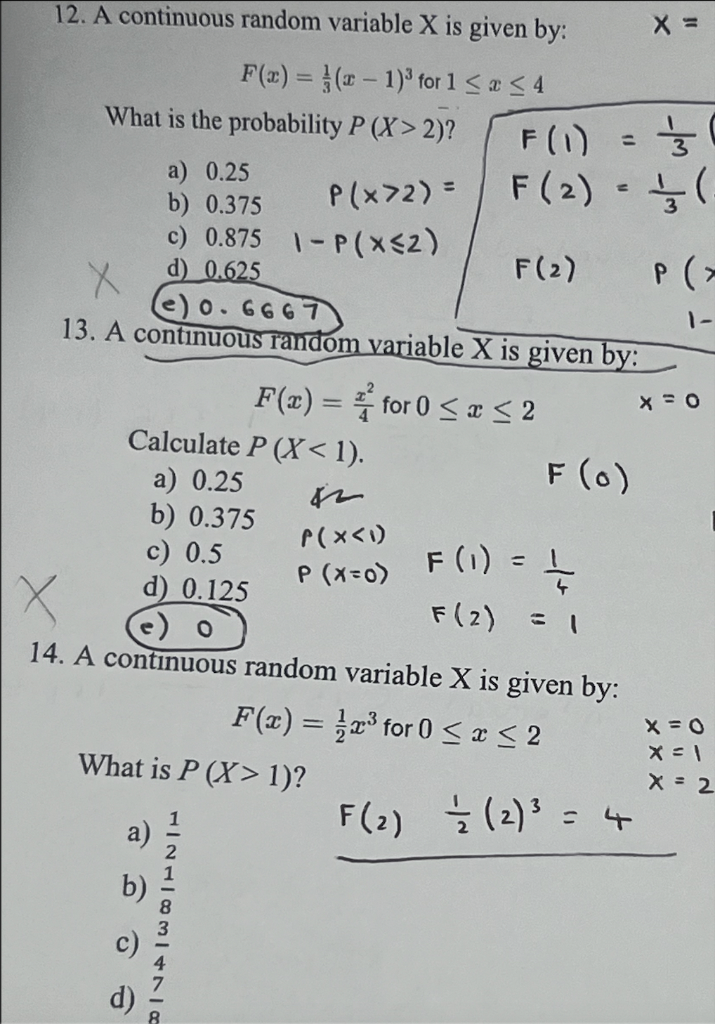 Solved A continuous random variable x ﻿is given | Chegg.com