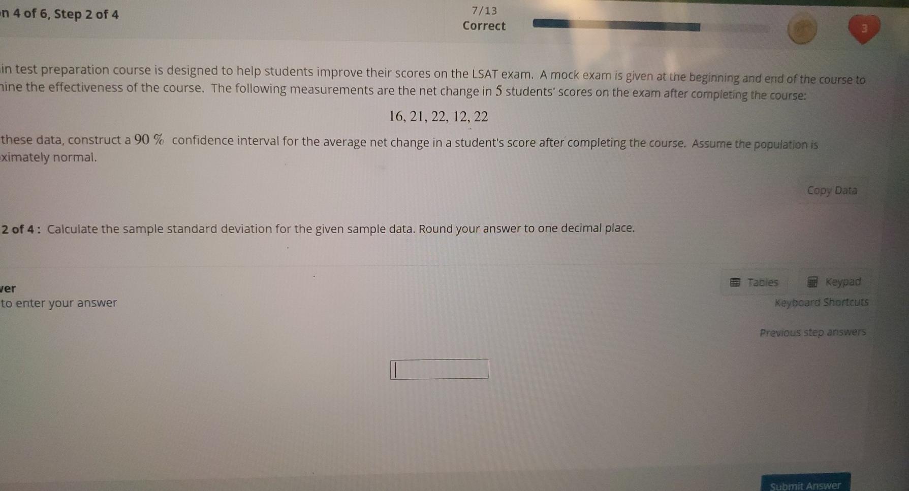 Solved n 4 of 6, Step 2 of 4 7/13 Correct 3 in test | Chegg.com