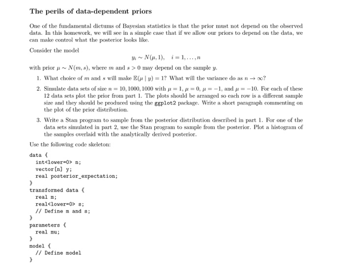 The perils of data-dependent priors One of the fundamental dictums of Bayesian statistics is that the prior must not depend o