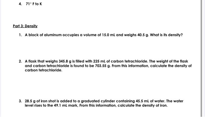 Solved Chem121_unit_conversion_Density _Prelab Part 1: | Chegg.com