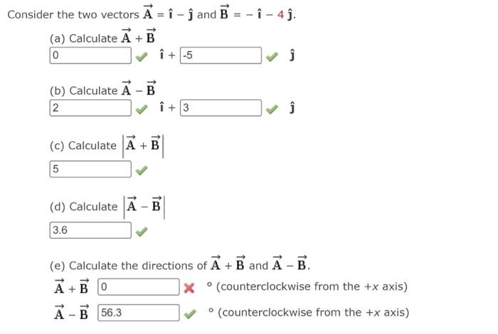 Solved -Î-4ĵ. Ĵ Consider the two vectors A = 1 -Ĵ and B (a) | Chegg.com
