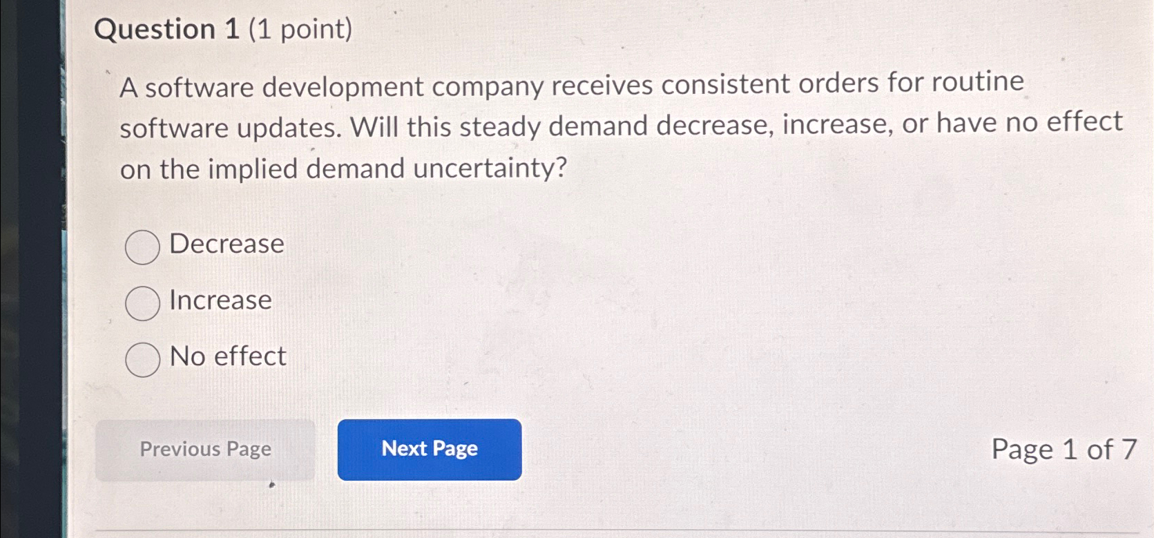 Solved Question 1 (1 ﻿point)A software development company | Chegg.com