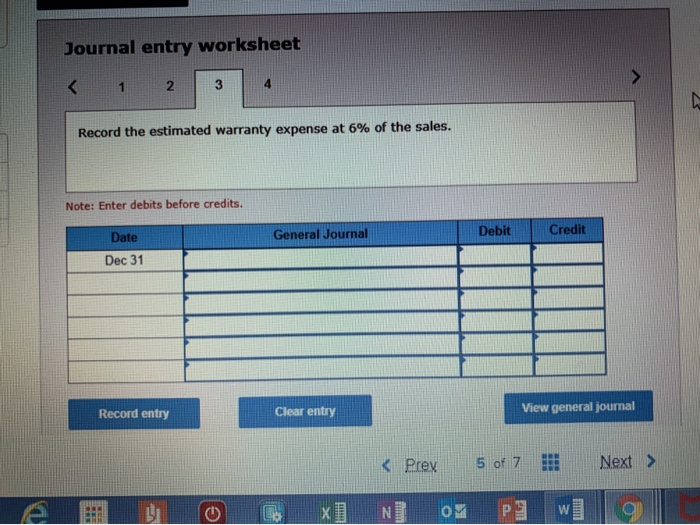 Solved Exercise 1110 Warranty expense and liability