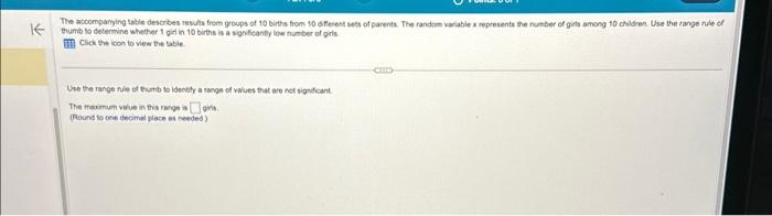 Solved The accompanying table describes results from groups | Chegg.com