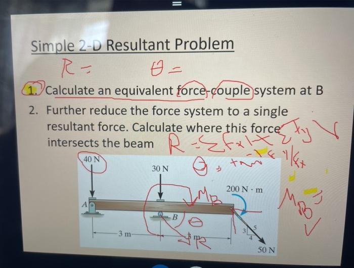 Solved = Simple 2-D Resultant Problem R- o = 1.Calculate an | Chegg.com