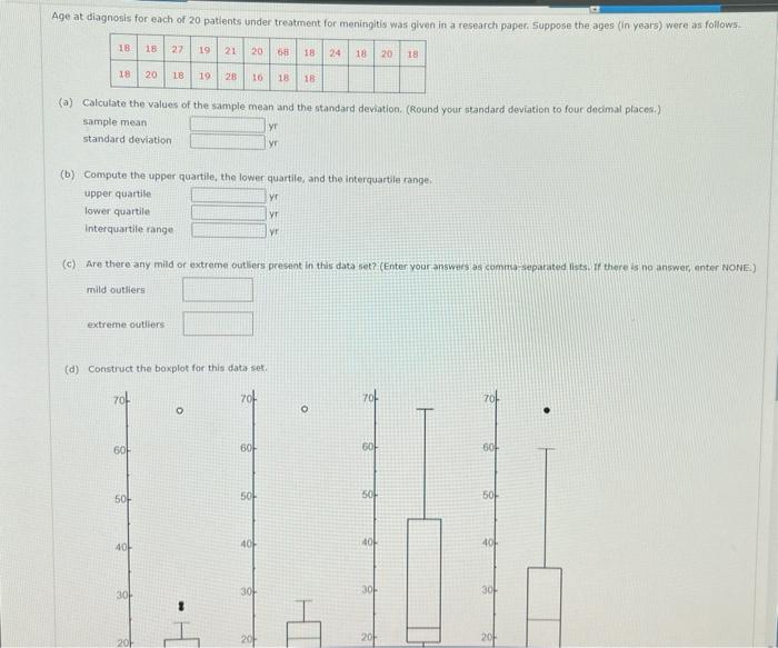 Solved (a) Calculate the values of the sample mean and the | Chegg.com