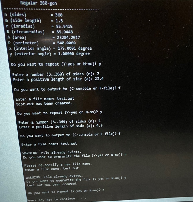 Solved Write a Java program named Regular PolygonCalculator | Chegg.com