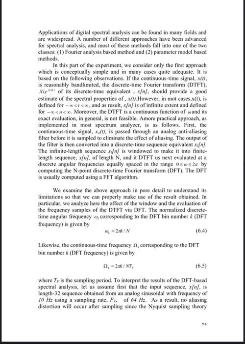 Solved Course Title: Digital Signal Processing Experiment 6 | Chegg.com
