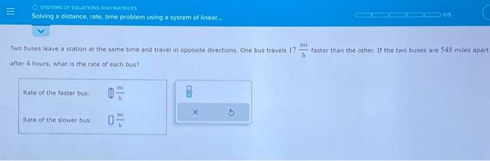 Solved Two buses leave a station at the same time and travel | Chegg.com