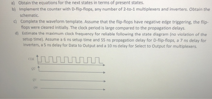 Solved a) Obtain the equations for the next states in terms | Chegg.com