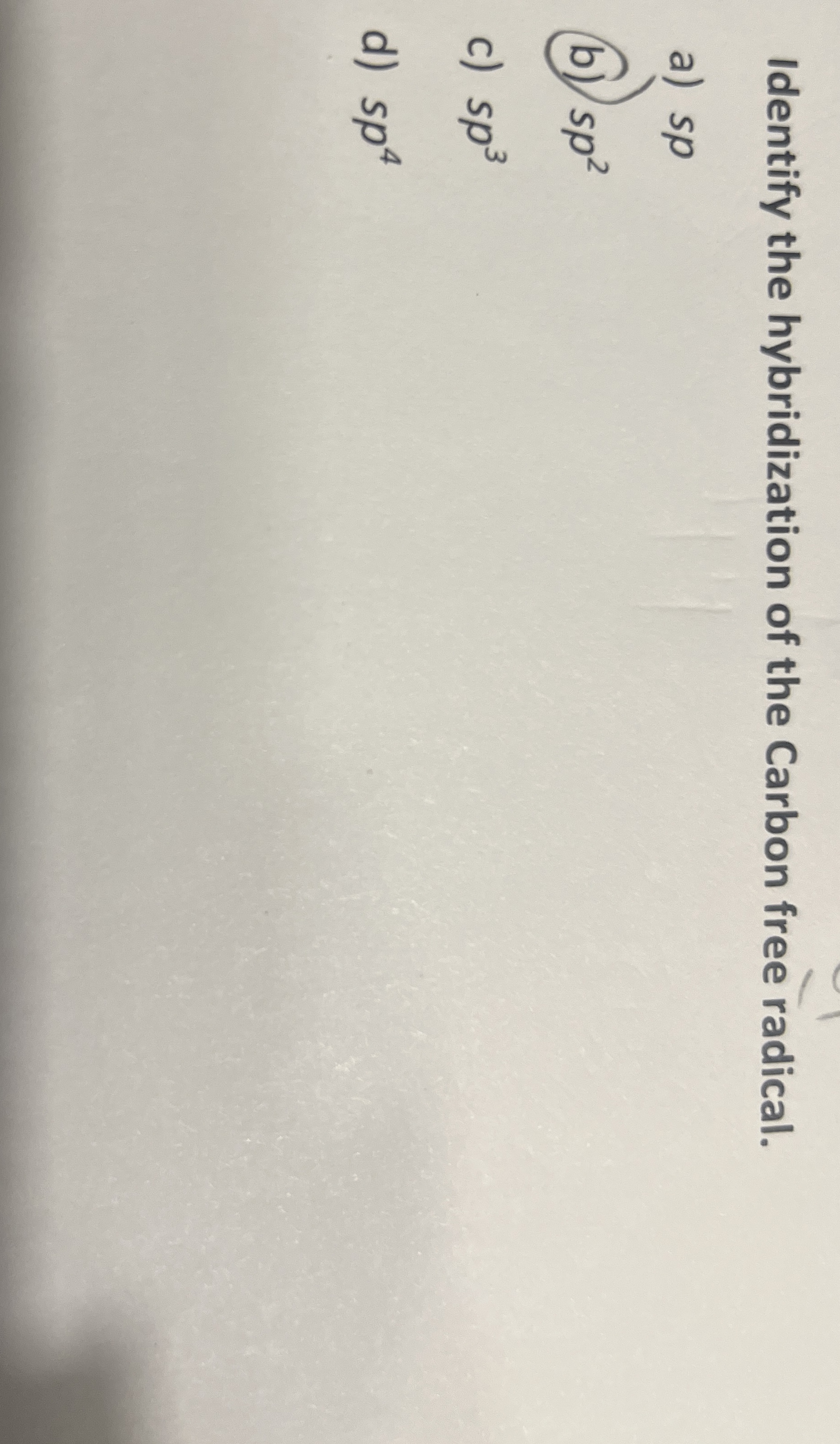 Solved Identify the hybridization of the Carbon free Chegg com