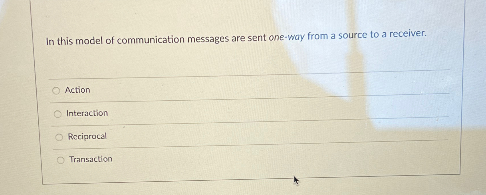 Solved In this model of communication messages are sent | Chegg.com