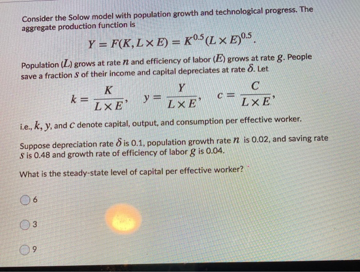 Solved Consider the Solow model with population growth and | Chegg.com