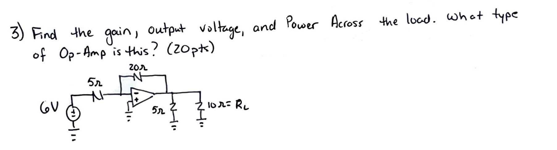 Solved Find the gain, output voltage, and Power Across the | Chegg.com