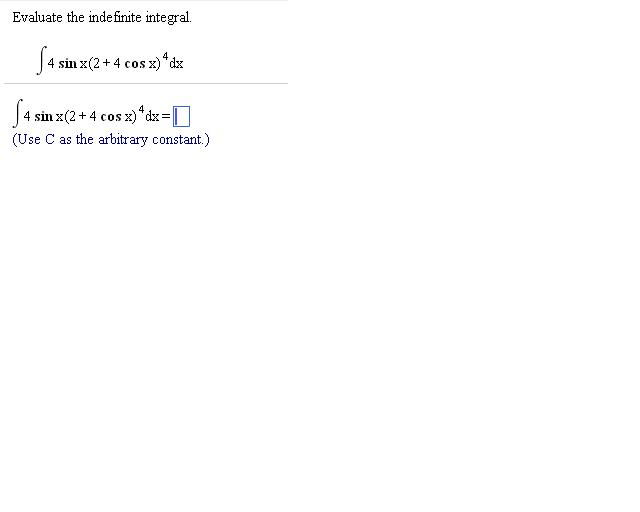 integral cos x sin 2 x 4 sin x 5 dx