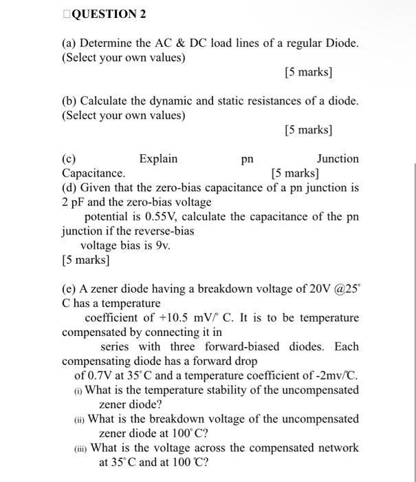Solved QUESTION 2 (a) Determine the AC&DC load lines of a