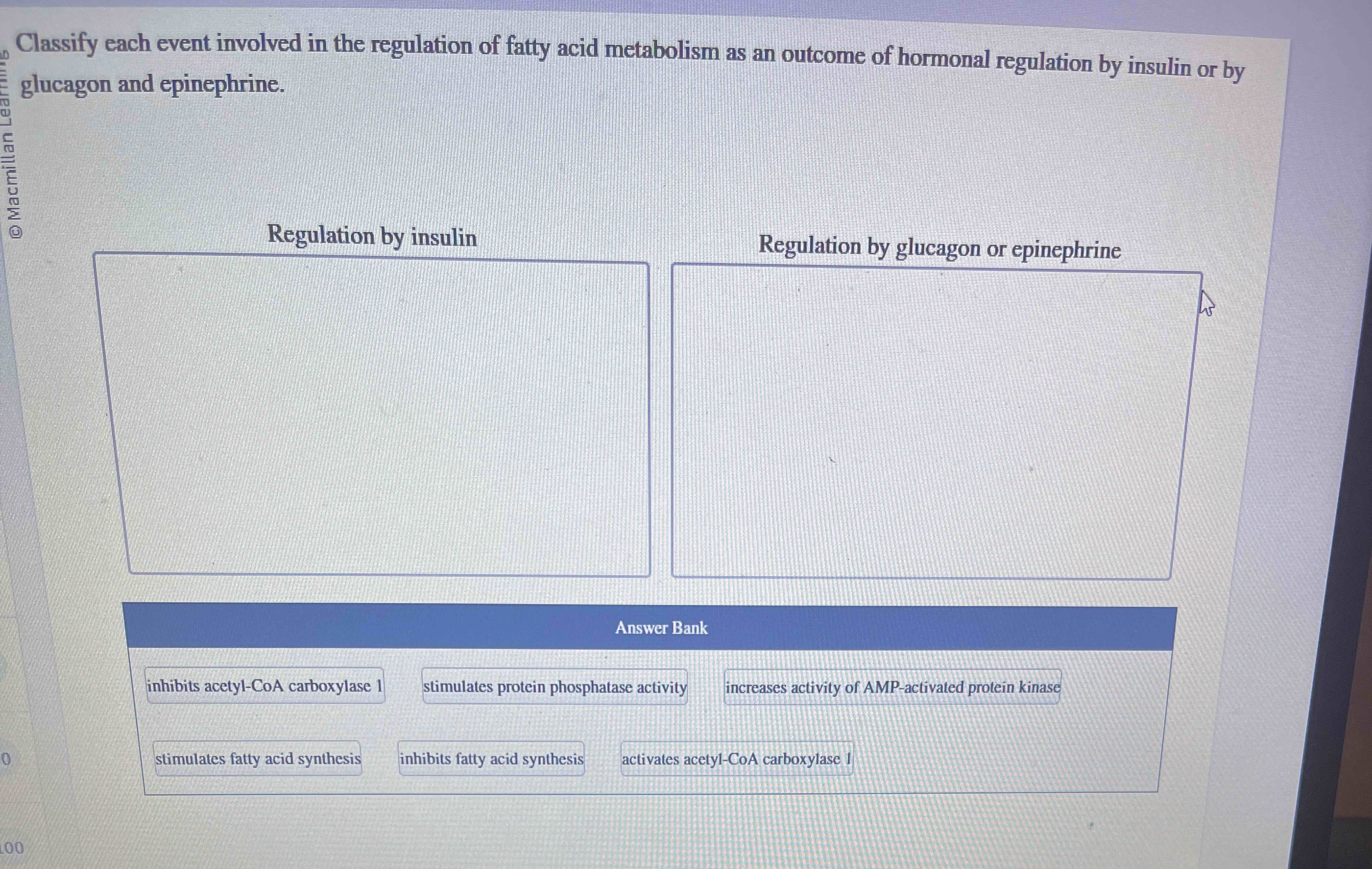 Solved Classify each event involved in the regulation of | Chegg.com