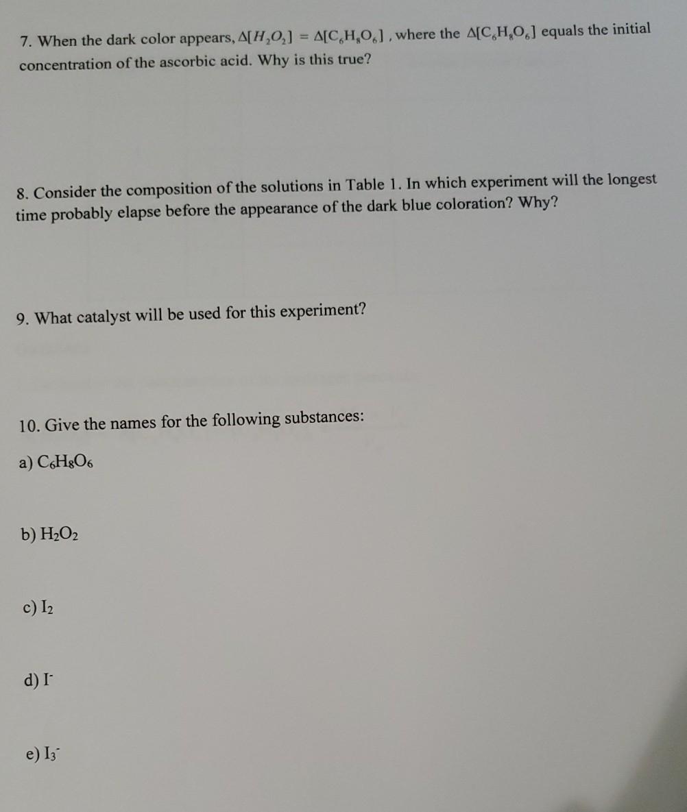 Solved Prelab Questions 1. What factors affect the rate of