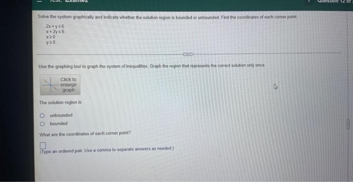 Solved Solve the system graphically and indicate whether the | Chegg.com